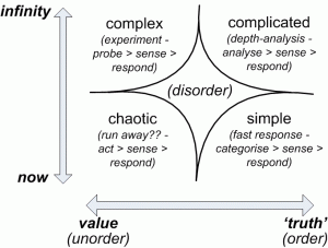 Cynefin as two-axis framework: time versus focus